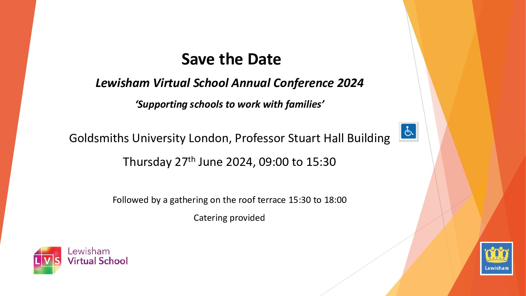 "Save the date" - Lewisham Virtual School Annual Conference 2024